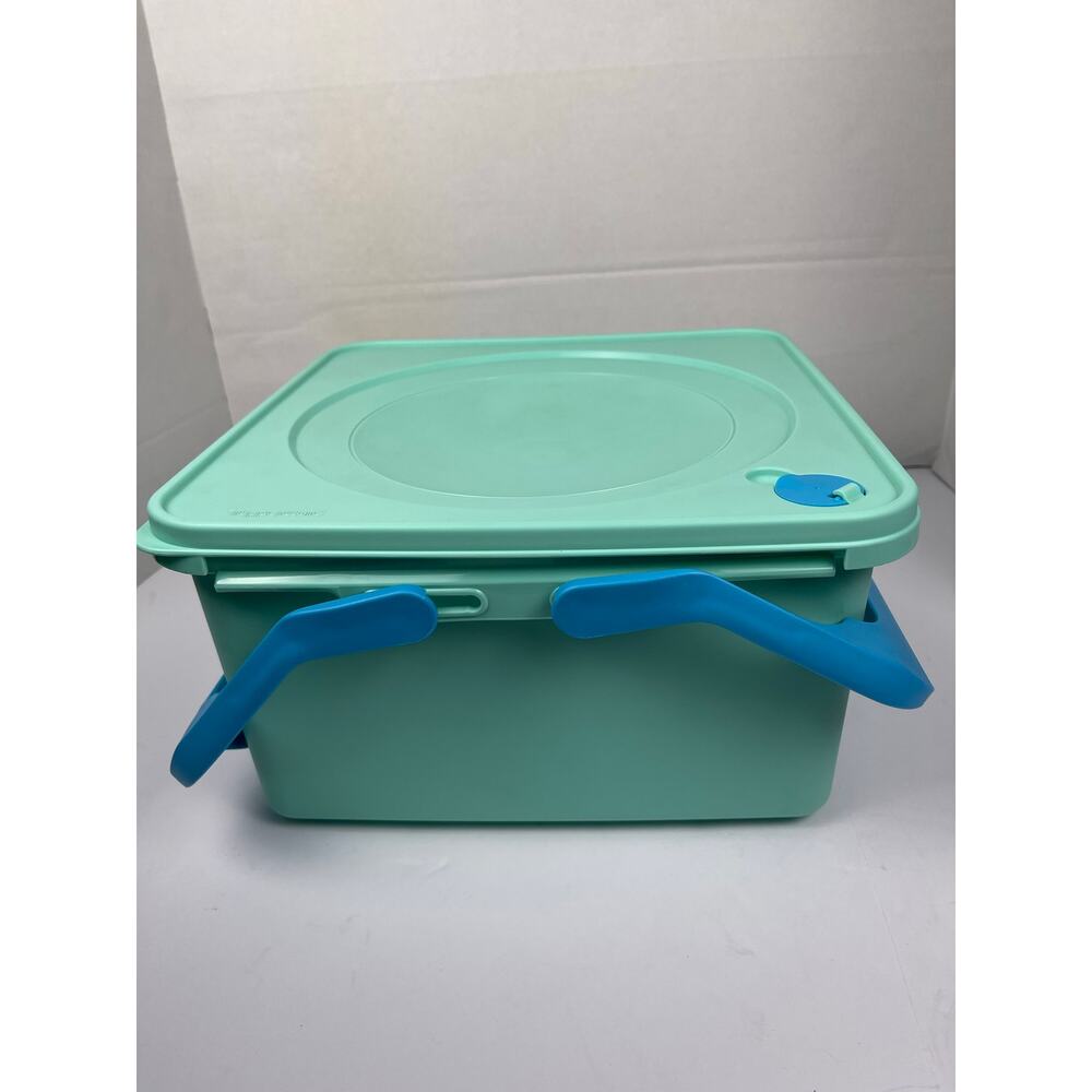 Vintage Tupperware Large Porta Picnic Basket Carrier Mint Green Unused NWOT Rare - Picture 5 of 10